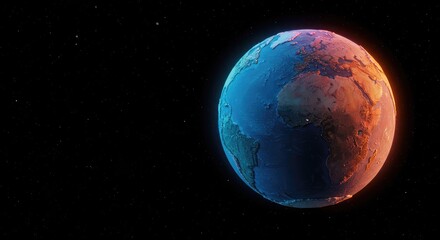 Fototapeta premium A brightly colored miniature world floating gently in a starry sky, representing limitless creativity and the power of inventive thinking ,vivid ,invention ,sky