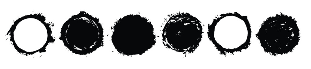 colorful circle stroke set round brush stroke grunge