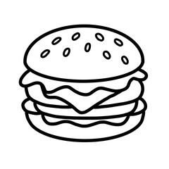 Double Layer Burger Line Icon Illustration