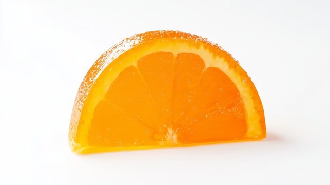 Orange quarter on white background for fruit photography, nutrition articles, and culinary tutorials