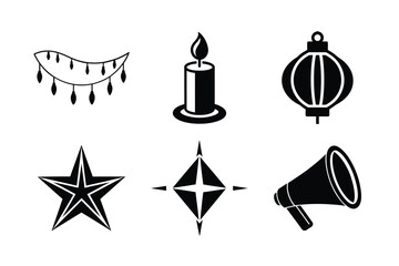 Party Festival and Event Decoration Vector Icon Set