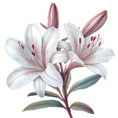 watercolor vector of Zebra Plant Flower, isolated on a white background.