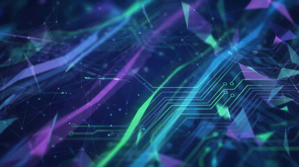 Fototapeta premium Abstract plexus blue geometry background.