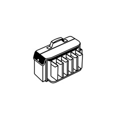 Organizer Toolbox with Handle Line Art Icon