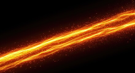 Abstract data flow background featuring intense orange and yellow neon light representing digital information and technology ,light ,technology ,computer