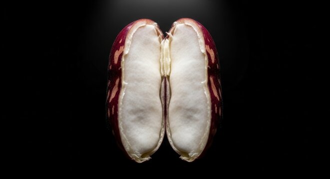 Abstract Macro Photography Of a Split Bean Exhibiting Organic Textures and Natural Beauty