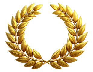 Golden Laurel Wreath With Metallic Glow transparent background png