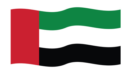 Waving UAE National Flag Fluttering on a Clear Background