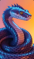 Fototapeta premium Striking Scale Close-up of a Blue Snake's Intricate Patterns