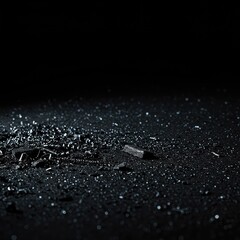 Dark, gritty texture of an industrial workshop floor with scattered metal shavings and coal dust, ideal for an artisan craft backdrop ,craftsmanship ,rustic ,hot