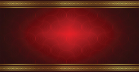chinese new year style oriental background red gold frame