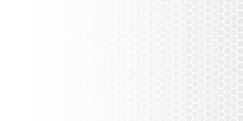 Abstract white and grey hexagonal pattern background design. Modern simple overlapping hexagon geometric element with molecular structures. Medical science technology concept