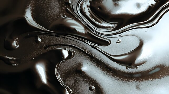 Flowing chrome metallic liquid abstract background texture.