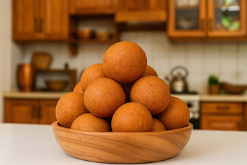 Preparing fritters for Christmas