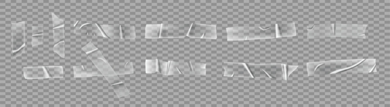 transparent adhesive tapes realistic wrinkled tape