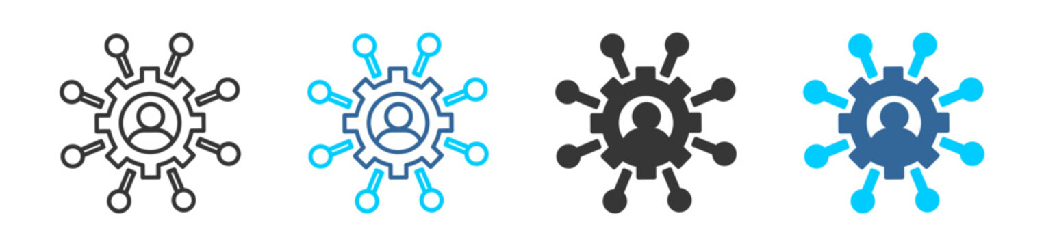 integration icon set multiple style collection
