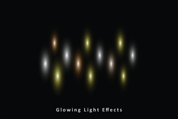 Blurred Gold Silver and Bronze Glowing Light Effects on Dark Background Vector