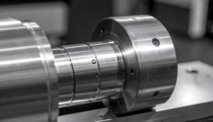 Precision Machined Metal Part on Lathe.
