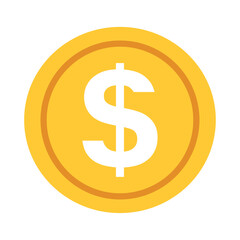 Gold Dollar Coin Icon – Vector Transparent