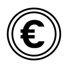 Euro Coin Outline Icon – Vector Design