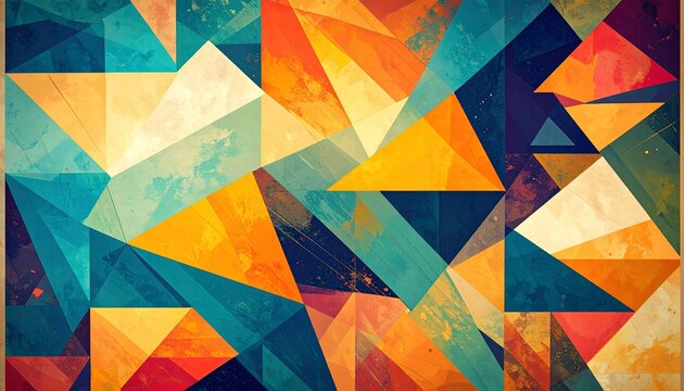abstract painting geometric background, colorful canvas, modern poster, wallpaper decoration