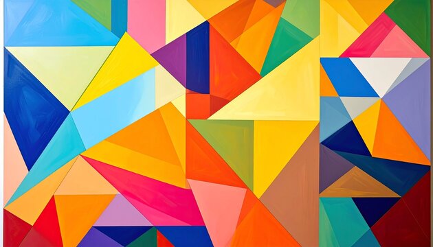 abstract painting geometric background, colorful canvas, modern poster, wallpaper decoration