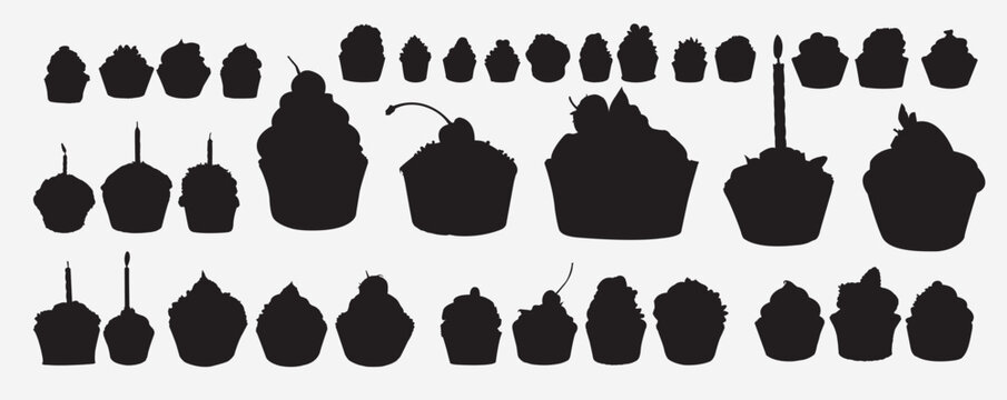 cupcake silhouette set 