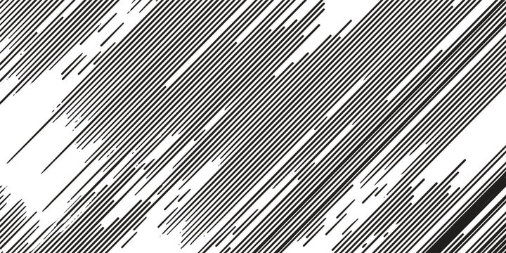 Abstract Lines Black White Shapes, Diagonal Geometric Elements, Modern Graphic Use, Sharpness Contrast, Linearity Illustration, Simple Design 182 characters