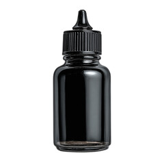 Black Ink Refill Bottle Isolated on White Background for Crafting and Stationery Supplies