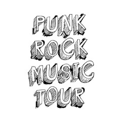 Bold hand-drawn sketch typography featuring the words “Punk Rock Music Tour” in rough, energetic lettering. Perfect for music posters, rock themes, band graphics, t-shirts, and alternative design
