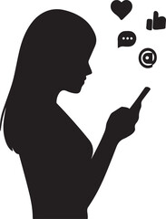 Silhouette of a woman smoking vector illustration