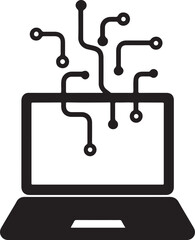 Laptop with a water tap illustration