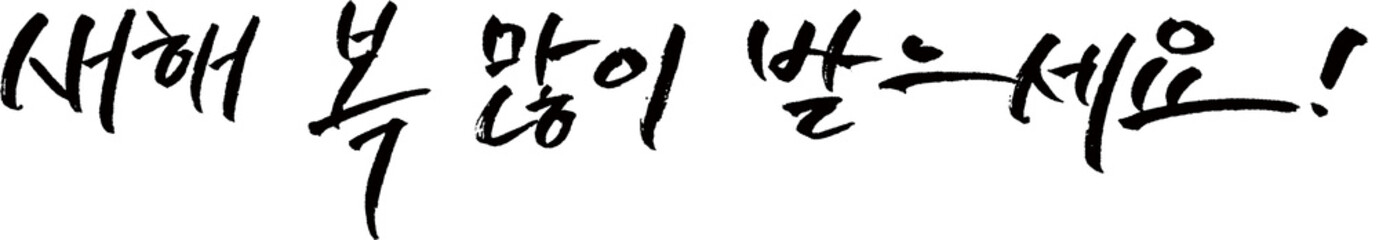 새해 복 많이 받으세요 캘리그래피 (Happy Lunar New Year Korean Calligraphy) | 설날 명절 손글씨 디자인