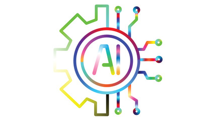 Dynamic AI Tech Logo Graphic for Modern Innovation and Machine Learning Solutions Featuring Abstract Circuitry and Futuristic Design Elements on Dark Background.