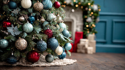 Christmas Themed Background With Copy-space and Vibrant Festive Colours