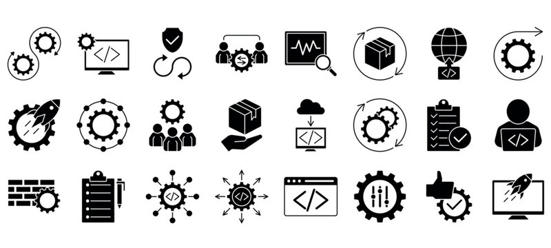 Devops Vector Icon Set. Minimal, Editable, and Perfect for Web and App UI.
