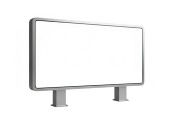 Blank billboard isolated on transparent background for advertising and promotion