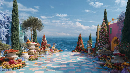 Christmas Themed Background With Copy-space and Vibrant Festive Colours