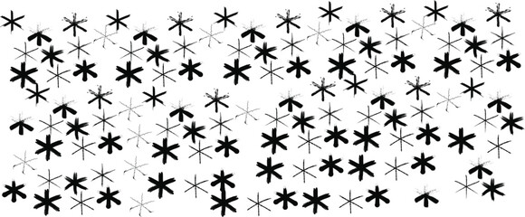 Abstract black starburst pattern on white background. A dense, repeating pattern of black starburst shapes scattered across a clean white background.