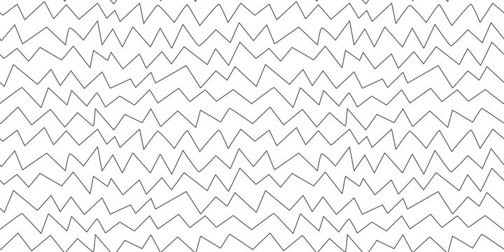 Doodle black and white jagged line background. Zig zag geometric seamless pattern. Monochrome sharp edge line texture. Angular stripe decorative backdrop for textile print wallpaper cover design