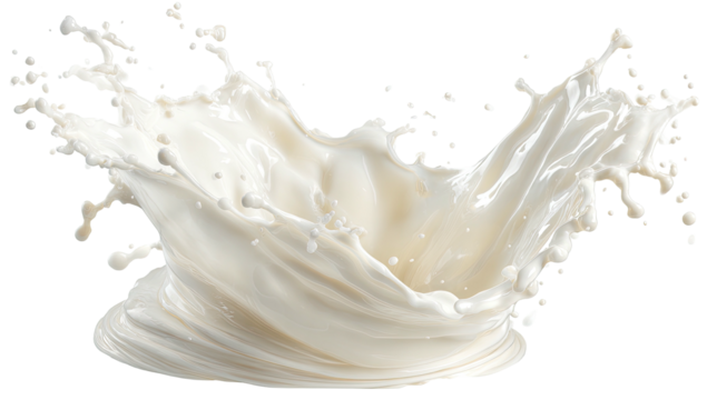 White liquid splashes upwards in dynamic frozen motion