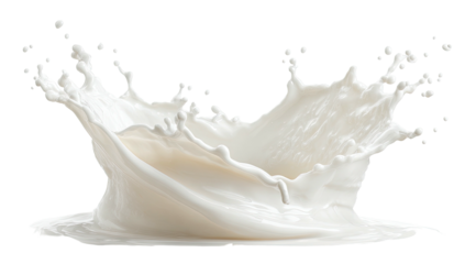 A dynamic white liquid splashes upward, forming a crown shape