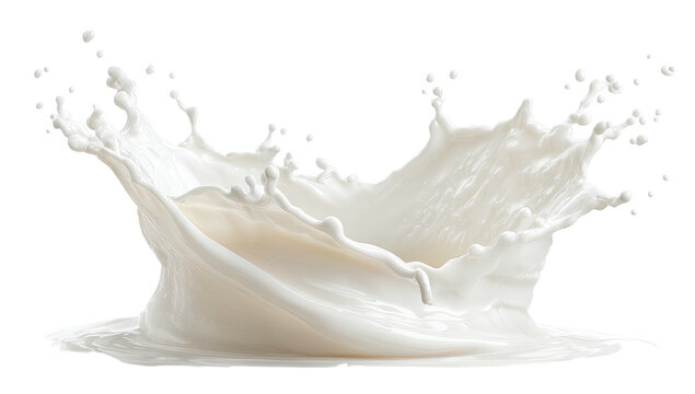 A dynamic white liquid splashes upward, forming a crown shape