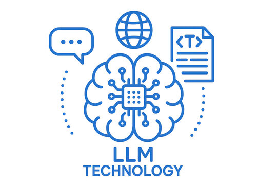 LLM technology related illustration concept.