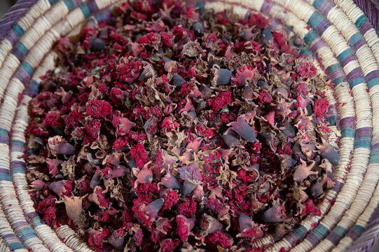 dried rose in a basket