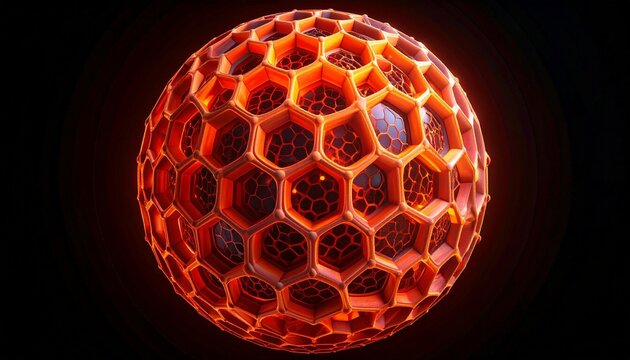 glowing data sphere digital network orange nodes lines dark background futuristic connectivity abstract tech --v 5 --ar 16:9