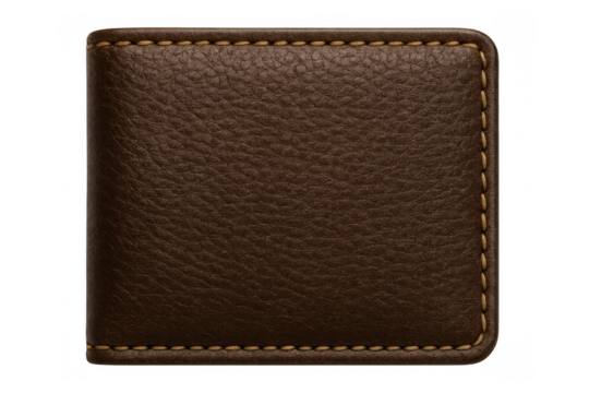 Brown leather wallet displaying texture and stitching, an essential accessory for managing personal finance and money