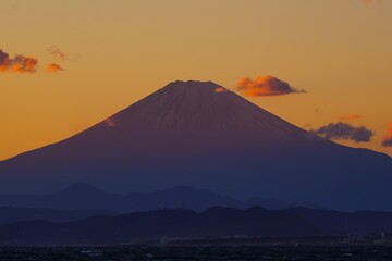 夕暮れの富士