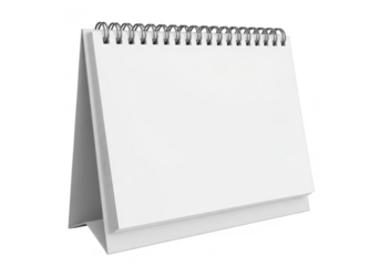 Blank desk calendar isolated on transparent background for planning and notes