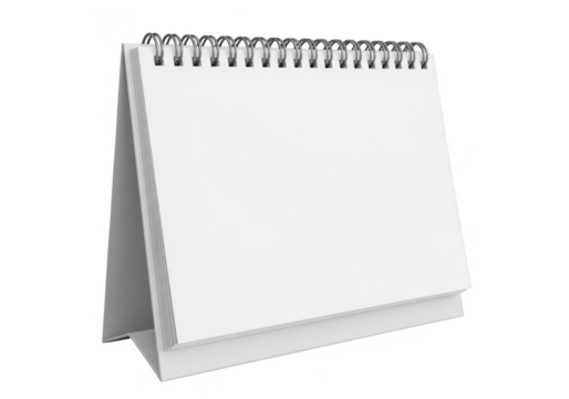 Blank desk calendar isolated on transparent background for planning and notes